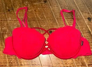 Victoria’s Secret red hot sexy date night 34B push-up bra thumbnail 1