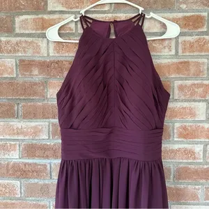 Bill Levkoff 1161 Bridesmaid Gown Dress Formal Open Back Halter Women’s 8 Purple thumbnail 3