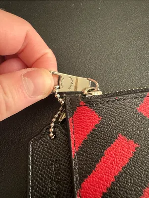 Coach Red & Black Wild Plaid Long Zipper Wallet/Clutch/Pouch thumbnail 4