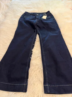 FLAMINGALS Dark Blue Wide-Leg Women's Jeans size XL brand new inseam 30” thumbnail 6