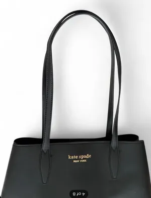 kate spade Black Leather Double-Handle Tote with Gold Logo thumbnail 6