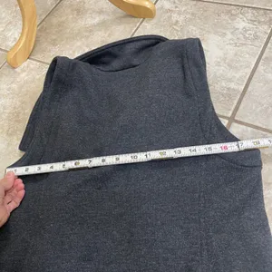 EILEEN FISHER‎ Sweater Vest XS Wool Blend Moto Fleece Lined Asymmetric Zip Gray thumbnail 6