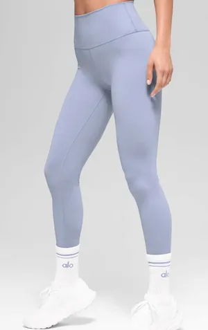 ALO Airbrush Blue Leggings Size Medium Cropped 23” thumbnail 1