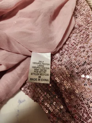 Mable Sequin Long Sleeve Wrap Dress Size Medium Pink thumbnail 3