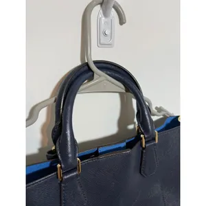 Michael Kors Saffiano Leather Satchel Womens Navy Blue Gold Hardware Handbag thumbnail 10
