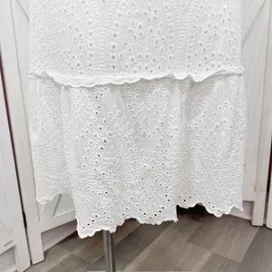 Betsey Johnson Eyelet Off The‎ Shoulder Smocked Waist Midi Dress White Large thumbnail 8