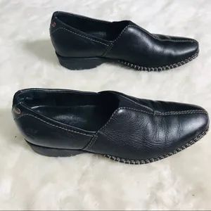 Timberland Black Leather Slip On Shoes Size 6 thumbnail 3