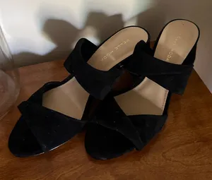 Velvet Black Heels Size 7 thumbnail 1