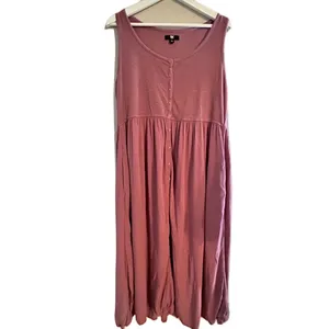 FRYE Women’s Maxi Dress Dusty Rose‎ Pink Mauve Size XL Sleeveless Button Front thumbnail 9