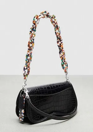 Coach Wavy Dinky Bag Crossbody Black Croc Embossed Coachtopia Leather Purse NWT thumbnail 3