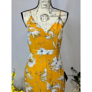 Lulu’s Darling Daylily Mustard Yellow Floral Print High-Low Maxi Dress M thumbnail 8