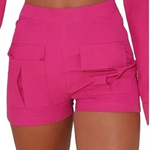 PrettyLittleThing Cargo Shorts Womens 8 Hot Pink High Waist‎ Utility Summer Mini thumbnail 2