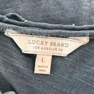 Lucky Brand Peasant Tank Top Large Embroidered Teal thumbnail 3