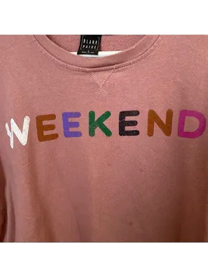 Blank Paige Sweatshirt Crewneck Weekend Graphic Pink Casual Athleisure Trendy thumbnail 2
