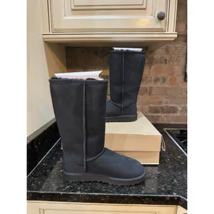 Ugg Classic Tall Ii Slip On Sheepskin Boot Black Womens Size 5 thumbnail 2