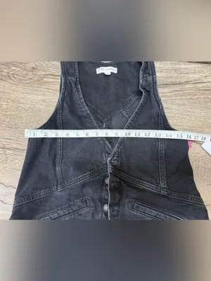 Free people Black Beckett Denim‎ Suit Size 27 Brand New Vest thumbnail 5