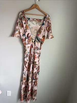 NEW Anthropologie Kachel Flutter-Sleeve Slip Dress 10 thumbnail 3