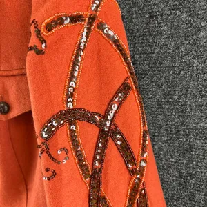 Spiegel Rust Orange Embellished Sleeve Blazer Jacket Womens Size 8 thumbnail 4