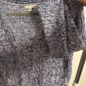 American Eagle Outfitters Blue Marled Cable Knit V-Neck Sweater thumbnail 2