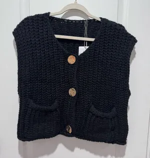 Black Knit Button thumbnail 1