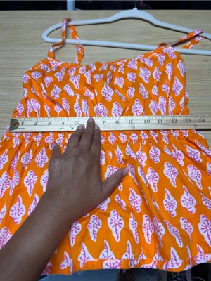 J.Crew Orange Pink Printed Smocked Cami Top Size 8 thumbnail 12