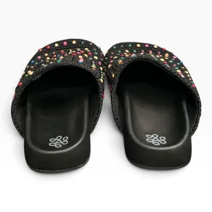 The Sak Bolinas Black Crochet Beaded Slide Clogs Womens Size 7 NEW thumbnail 4