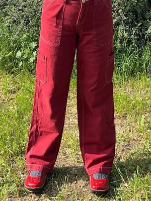 Grunge Garge red cargo pants. Size 25 thumbnail 2