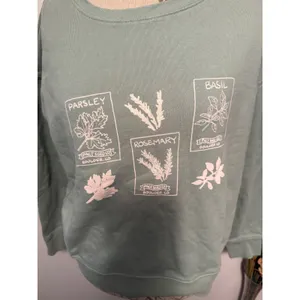 Pact Organic Cotton Herb Seed‎ Packet Graphic Sweatshirt Sage Green Womens L thumbnail 4