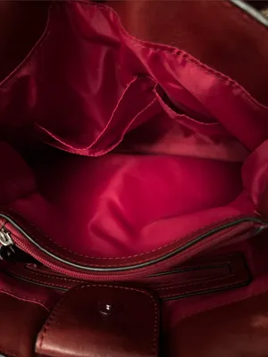 Wilson’s EUC burgundy red genuine leather purse. Satchel with crossbody option thumbnail 8