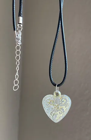 Handmade chic fairy cottage vintage retro style heart necklace🌿✨ thumbnail 2