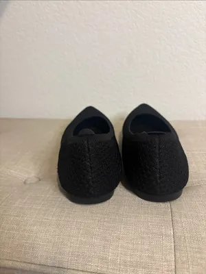 Vivaia 41 Black Knit Pointed Ballet Flats thumbnail 4