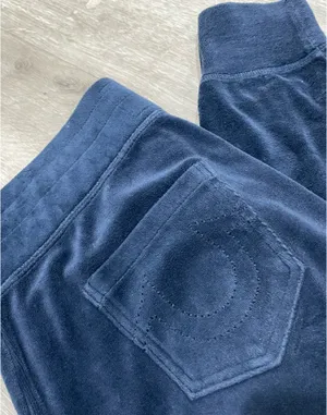 True Religion Navy Velour Tracksuit thumbnail 7