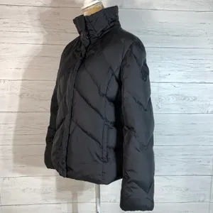 Womens down feather black puffer jacket XL juniors or M reg. thumbnail 2