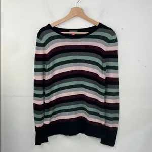 Vince Camuto Multicolor Striped Pullover Sweater size Large thumbnail 3