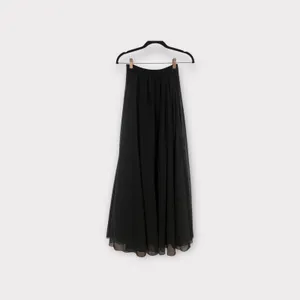 Boutique Women’s Chiffon Elegant Timeless Maxi Skirt Black Small thumbnail 2