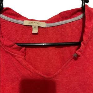 Bordeaux red long sleeve ribbed shirt size small thumbnail 2