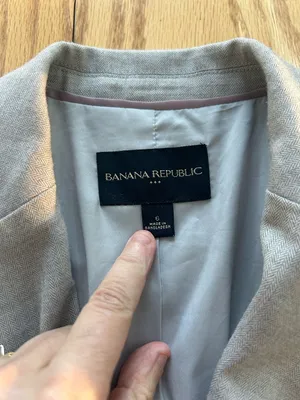 Banana Republic Cream Blazer Size 6 Wool Blend Two-Button Career Suit‎ Jacket thumbnail 8