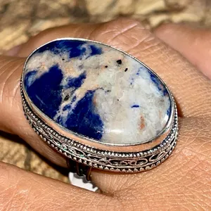 Navy Sodalite Ring Size 9 1/2 Blue thumbnail 2