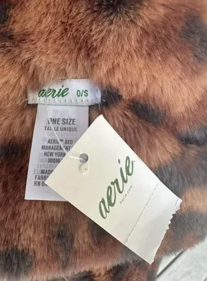 Aerie Leopard Print Scarf Faux Fur thumbnail 2