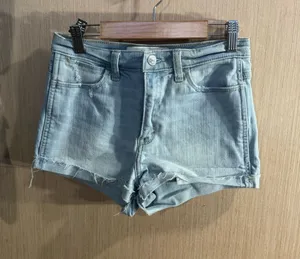 Women’s Abercrombie & Fitch Light Wash High Rise Denim Shorts Size 0 thumbnail 1