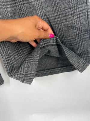 Halara High Rise Wide Leg Plaid Pants Gray Stretch Pull On Size M thumbnail 10