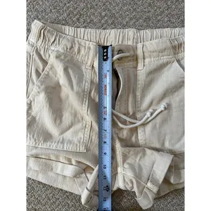 NWT American Eagle Women’s Size 10 Cream High Rise Drawstring Utility Shorts thumbnail 7