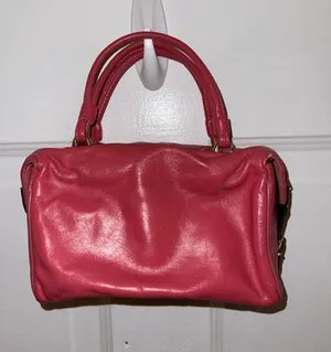 Pink Leather Satchel Handbag thumbnail 1