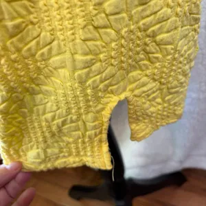 Wild Fable Yellow Halter Knee Length Dress‎ with side slit built in bra Size M thumbnail 3