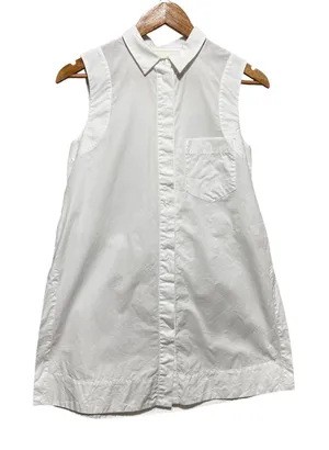 Maeve Women Minimalist Preppy Tunic Top 4 White Classic Button Front Parisian thumbnail 1