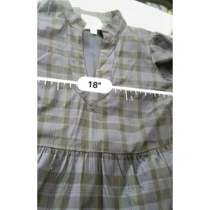 Sail To Sable Blackwatch Plaid Tunic Flare Dress Green Navy Tartan Womens Medium thumbnail 12