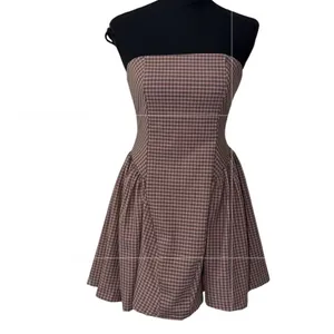 Zara Gingham Print Strapless Mini Dress(Size Small) thumbnail 4