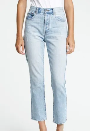 Pistola Keaton High Rise Slim Straight Button Fly Light Wash Jeans Women’s Sz 24 thumbnail 1