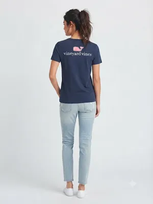 VINEYARD VINES Whale Logo Tee M 16” p2p Navy EUC thumbnail 6