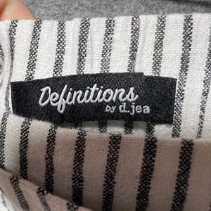 Definitions d.jea‎ Womens Medium Striped Linen Blend Wide Leg Pants Black White thumbnail 4